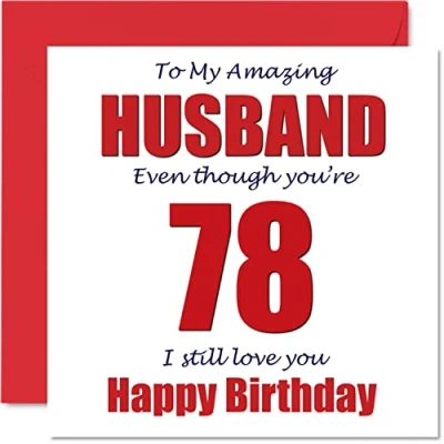 Afbeelding van Grappige 78e verjaardagskaarten voor echtgenoot 78 I Still Love You Gelukkige verjaardagskaart van echtgenote partner, achtenzeventig achtenzeventigste geschenken, 145