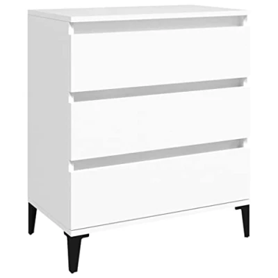 Afbeelding van vidaXL Dressoir 60x35x70 cm bewerkt hout wit, kast, opbergkast, houten wandkast, ladekast, bijzetkast, opslagkast, kasten, wandkasten