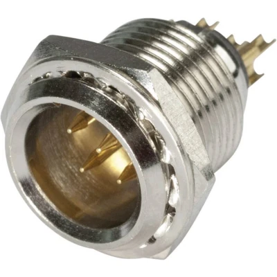 Afbeelding van Hicon HI XMEM5 XLR connector Stekker, inbouw verticaal Aantal polen: 5 Zilver 1 stuk(s)