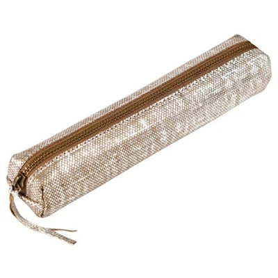 Afbeelding van Clairefontaine 410032C &#039;Kleo Pathra&#039; Lederen Slanke Potlood Case 19.5x2.5x4cm Zilver