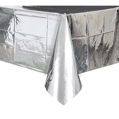 Afbeelding van Tafelkleed Zilver folie 137x274cm