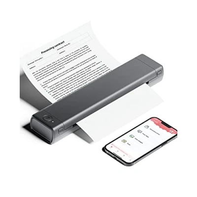 Afbeelding van Phomemo M08F Thermal Printer Draagbare Draadloze A4 Mobiele Printers voor Thuisgebruik Kantoor, Bluetooth Inkless Compatibel met Laptops &amp; Smartphone,Grijs