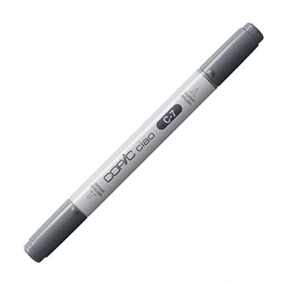 Afbeelding van COPIC Ciao Marker Type C 7, cool grey No. veelzijdige layout marker, op alcoholbasis, met een medium breedte en brush tip.