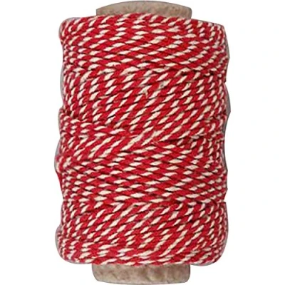 Afbeelding van Creativ Company Katoenkoord Rood/wit, 50m