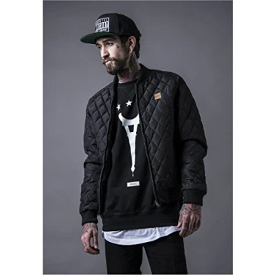 Afbeelding van Urban Classics Herenjas Diamond Quilt Nylon Jacket, gewatteerde bomberjack voor mannen in vele kleuren verkrijgbaar, maten S 5XL, zwart, 5XL