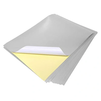 Afbeelding van 10 A4 vellen metallic goudkleurige laser afdrukbare zelfklevende kleverige sticker ambachtelijke etiketten silhouetpapier (A4 zilveren etiketten)