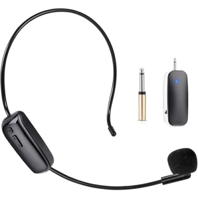 Afbeelding van SUJAHHUJIQ UHF Draadloze Headset Microfoon, Hoofd Handheld Mic 2 in 1, 165ft Range voor Voice Versterker, Gids, Onderwijs, Fitness, PA systeem