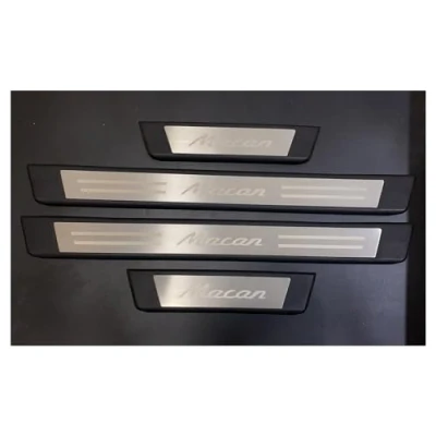 Afbeelding van 4stuks Auto Rvs Instaplijsten Kick Platen Voor Porsche Macan 2014 2022 2023 2024, Styling Accessoires Sticker Trim Bescherming
