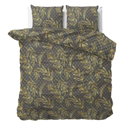 Afbeelding van Dekbedovertrek 2 Persoons 200x200 Sleeptime Polykatoen Taupe Inclusief Kussenslopen