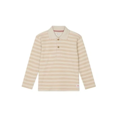 Afbeelding van Noppies Poloshirt Lucas Stripe pattern Sand/Nude Maat 98