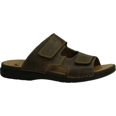 Afbeelding van Rieker 25592 Comfort slippers Heren Maat 43 Bruin 25 Tabak