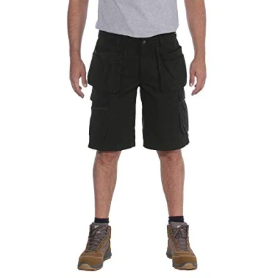 Afbeelding van Carhartt Heren Rugged Flex Relaxed Fit Ripstop Cargo Multi Pkt Work Utility Shorts, zwart, 40W
