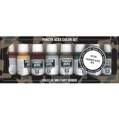 Afbeelding van Vallejo Model Color Panzer Aces No.6 Acryl Paint Set Verschillende kleuren (Pack van 8), 17 ml