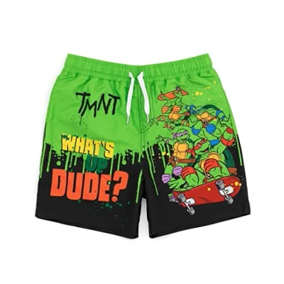 Afbeelding van Teenage Mutant Ninja Turtles Zwemshorts Jongens Kids Leonardo Donatello Michelangelo Raphael Skateboarding Zwembroek Romp Trekkoord Taille Riem Badmode