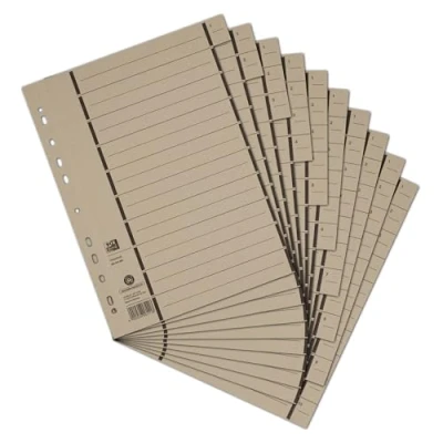 Afbeelding van Elba 06456GR Referentie Verdelers Geperforeerd Genummerd 1 10 Gevoerde Imprint Gerecycleerd Karton Pack van 100 Grijs