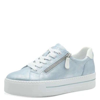 Afbeelding van Jana Vegan sneakers voor dames, plateau, ritssluiting, blauw metallic, 41 EU, EU