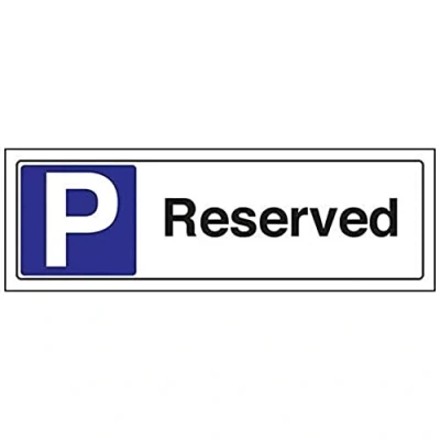 Afbeelding van VSafety Reserved Parkeerbord 300mm x 100mm 1mm Stijf Plastic