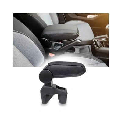 Afbeelding van OMAC Auto middenarmsteun compatibel met Renault Clio V 2019 2022 middenconsole armleuning metalen voet zwart pasvorm voertuigspecifiek opbergvak