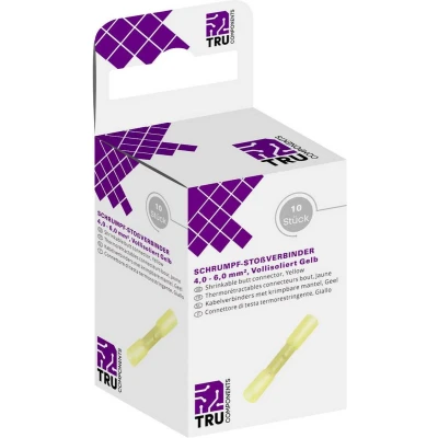 Afbeelding van TRU COMPONENTS T1904C070 Stootverbinder Met krimpkous 4 mm² 6 Volledig geïsoleerd Geel 10 stuk(s)