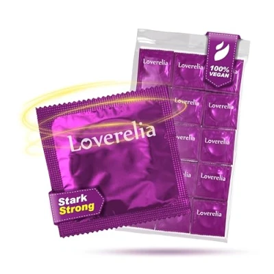 Afbeelding van Loverelia &quot;Strong Condoms&quot; 50 stuks (1x50 stuks) extra sterk condooms met dikke wanden natuurlijk rubberlatex vegan voelt echt aan