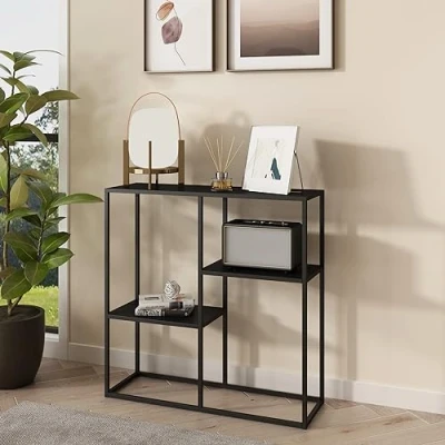 Afbeelding van Console tafel Strömstad sidetable 80x80x26 cm zwart mat