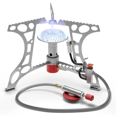 Afbeelding van EVOCAMP compacte campingbrander 3,2 kW met piëzo ontsteking, campingfornuis, mini gasfornuis ideaal voor kamperen, vissen en outdoor