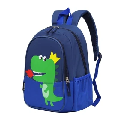 Afbeelding van CHERUBIC Peuter Rugzak Waterdichte Leuke Cool Kleine Cartoon Schooltas Voor 2 5 Jaar Jongens Meisjes, Blauwe dinosaurus,