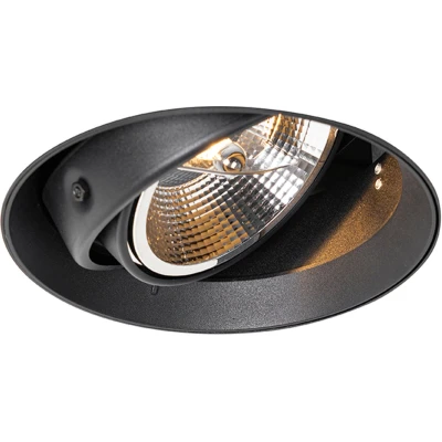 Afbeelding van QAZQA Moderne inbouwspot zwart GU10 AR111 rond trimless Oneon
