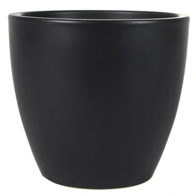 Afbeelding van Steege Bloempot zwart Scandinavische look keramiek 20 x 19 cm