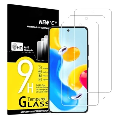 Afbeelding van NEW&#039;C 3 Stuks, Screen Protector voor Xiaomi Redmi Note 11S 5G (6.6&quot;), Gehard Glass Schermbeschermer Film 0.33 mm ultra transparant, resistent