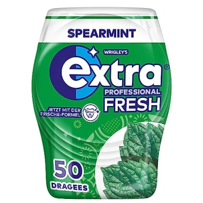 Afbeelding van Extra Professionele Verse Groene Munt Smaak Suikervrije Kauwgom Fles, 50 Dragees, Voor Frisse Adem