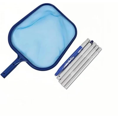 Afbeelding van Zwembadnetten voor het opvangen van bladeren en zwembaden met telescoopstang 120 cm, aluminium, fijn diep net reinigen zwevende bladeren, insecten vuil, geschikt