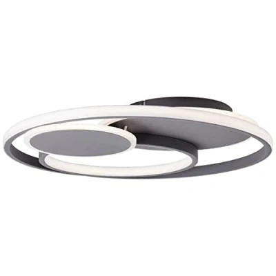 Afbeelding van Brilliant Leuchten Led plafondlamp Runda 50x50 cm, dimbaar, cct, 5200 lm, afstandsbediening, metaal, donkergrijs mat (1 stuk)