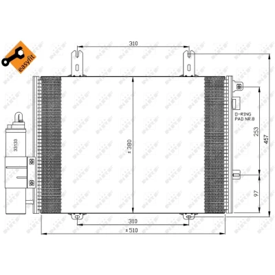 Afbeelding van Condensor, airconditioning NRF 35353