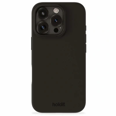 Afbeelding van Apple iPhone 16 Pro Hoesje Siliconen en TPU (zacht) Holdit Hardcase/Backcover Zwart Telefoonhoesje