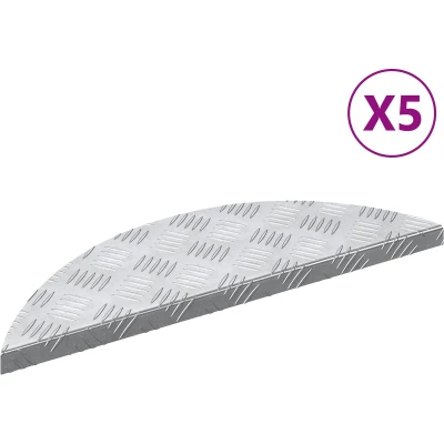 Afbeelding van vidaXL Zilver Aluminium 60 x 18 2,5 cm traplijsten Ronde