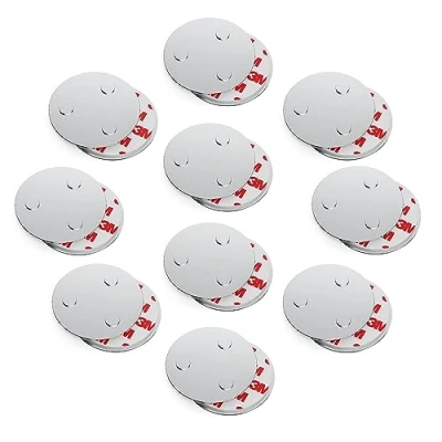 Afbeelding van conecto, Magneethouder, magneetbevestiging, universeel bruikbaar, magnetisch en met boorgat, geschikt voor rookmelders, 60 mm, set van 10