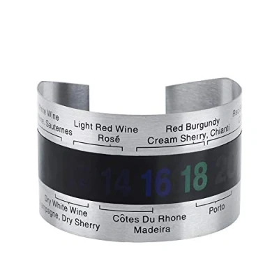 Afbeelding van Cikonielf Wijn Thermometer Rvs Lcd voor Rode Wijnen Armband Temperatuur Sensor Levert