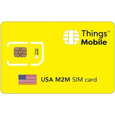 Afbeelding van SIM Card M2M STATI UNITI Things Mobile met wereldwijd afdekking en GSM/2G/3G/4G LTE multifunctioneel netwerk zonder vaste kosten concurrerende voordelen, 10 incl. creditcard.
