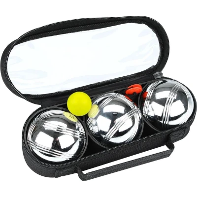 Afbeelding van Get &amp; Go Jeu de Boules Set III 3 Ballen Chroom/Zwart