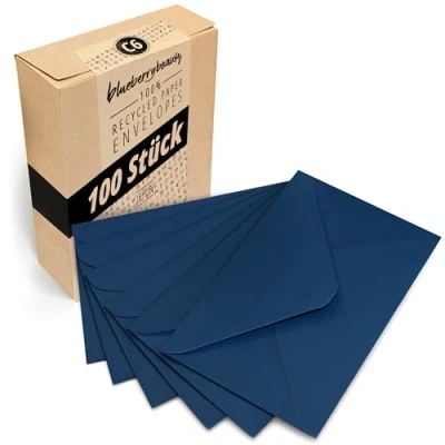 Afbeelding van Japun Enveloppen (100 stuks) van papier, envelop zonder venster DIN C6 162 x 114 mm blauw