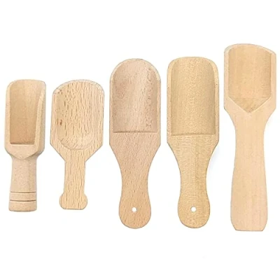 Afbeelding van 5 Stuks Houten Lepels Kleine Mini Zout Lepel Thee Koffie Snoep Hoge Kwaliteit Hout, Keukengerei, Voor Koffie, Kruiden,