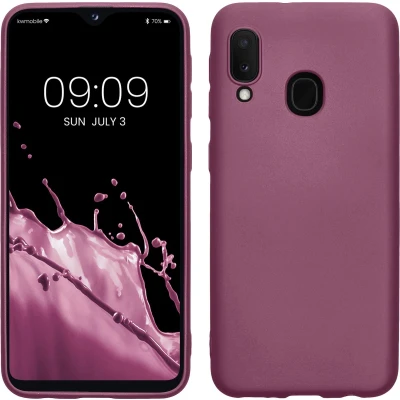 Afbeelding van kwmobile telefoonhoesje geschikt voor Samsung Galaxy A20e Hoesje smartphone Back cover in metallic lila