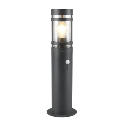 Afbeelding van LED Tuinverlichting Staande Buitenlamp Trio Paulo XL E27 Fitting Bewegingssensor Rond Antraciet Metaal