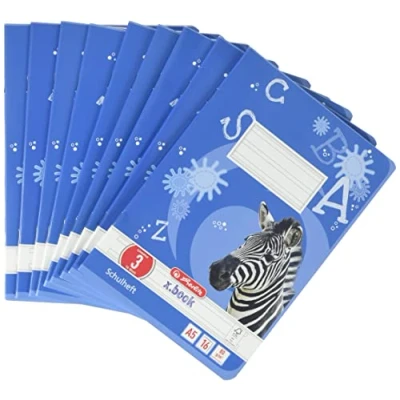Afbeelding van Herlitz 3320306 schriften A5/16 liniatuur 03 (gelinieerd) voor 3e schooljaar FSC Mixed pak van 10 motieven, gesorteerd