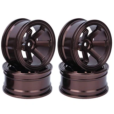 Afbeelding van Tbest RC wielnaaf, 4 stuks aluminium velgnaven voor universele 1/10 platte hardloopdrift, auto (koffiebruin)