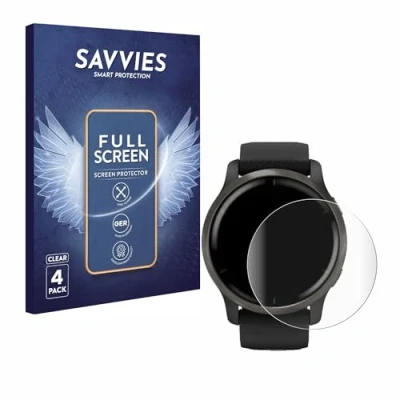Afbeelding van Savvies Screenprotector voor Garmin Venu 2 Folie Beschermfolie transparant volledig dekking (4 Stuks)