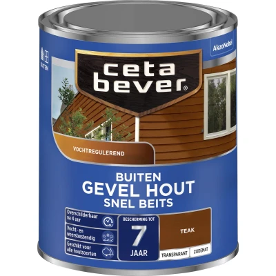 Afbeelding van cetabever transparante snel beits gevel en kozijn 085 teak 0.75 ltr