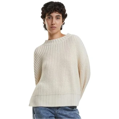 Afbeelding van Urban Classics WIDE Basic Trui, Dames, Maat: Small, Whitesand