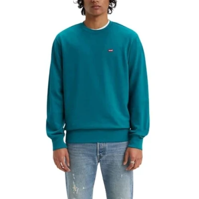 Afbeelding van Levi&#039;s Original Sweater Mid Blauw maat S Heren Trui met Regular fit Pasvorm Katoen Suitable Herenkleding